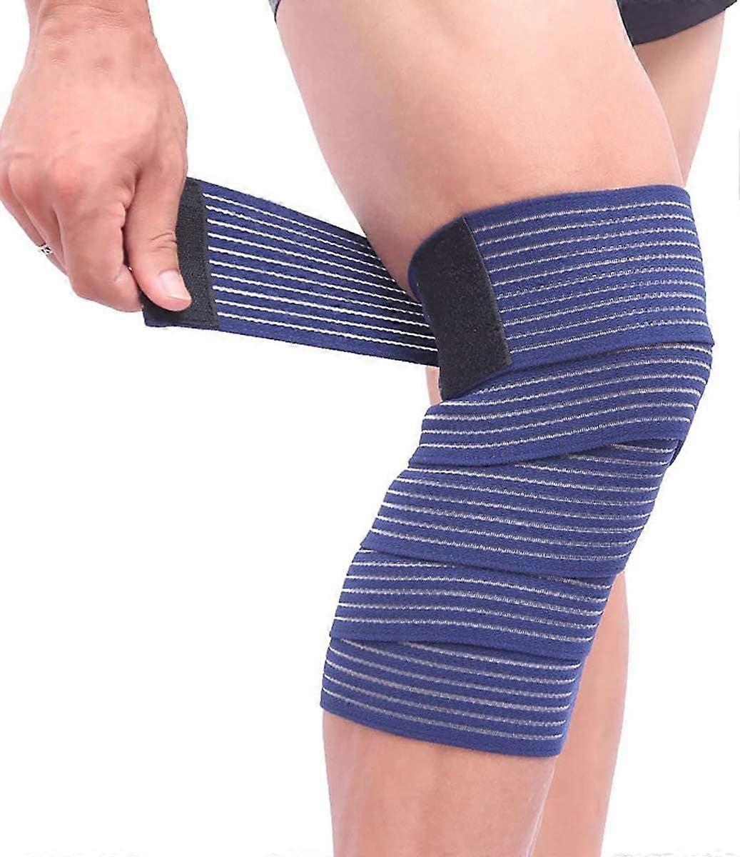 (2 confezioni) 1 paio di cinghie elastiche per bendaggio di compressione per ginocchiera avvolge il supporto per