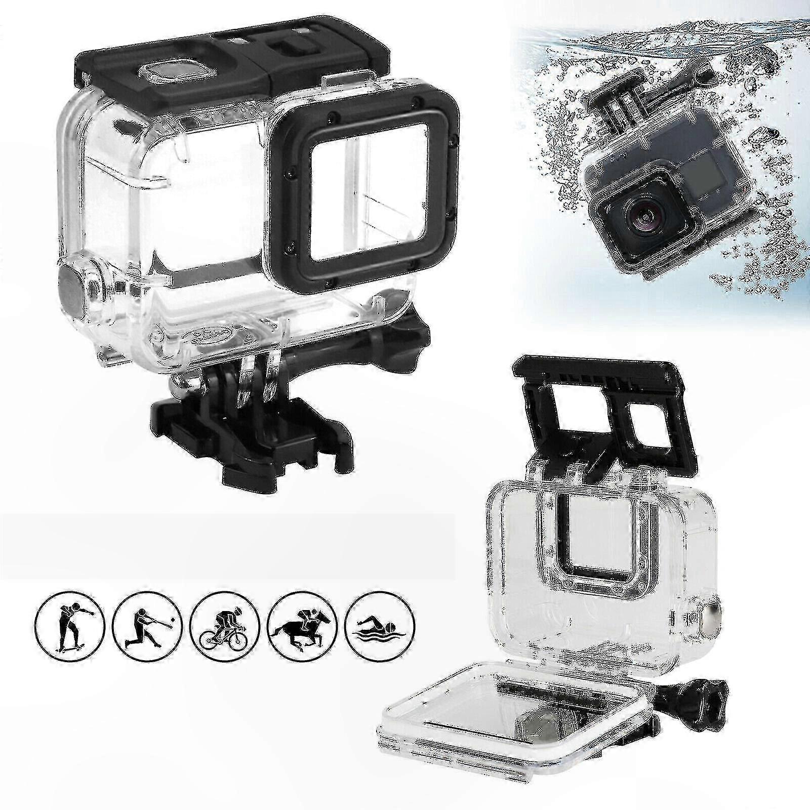 Underwater Waterproof Case for Action Cameras, Compatible with GoPro Hero 5/6/7