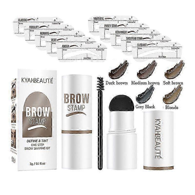 Eyebrow Stencils, Eye Brow Stencil Kits Eyebrow Stamp, Perfect Eyebrow Stamp Eyebrow Stencil Kit for Women, Waterproof & Long-lasting