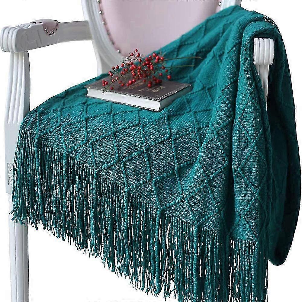 Wolltdecke weiche gestrickte Wolldecke, Quastendecke, Sofa -Decke, Schlafdecke