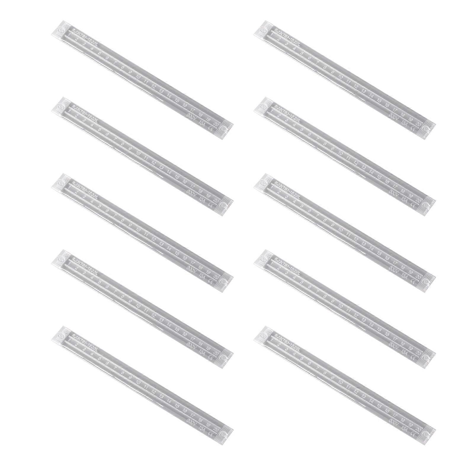 10Pcs Dustproof Wire Barrier Block Terminal Strips Cover Plastic Terminal Block Clear Dust Cover Easy to Install Multicolor