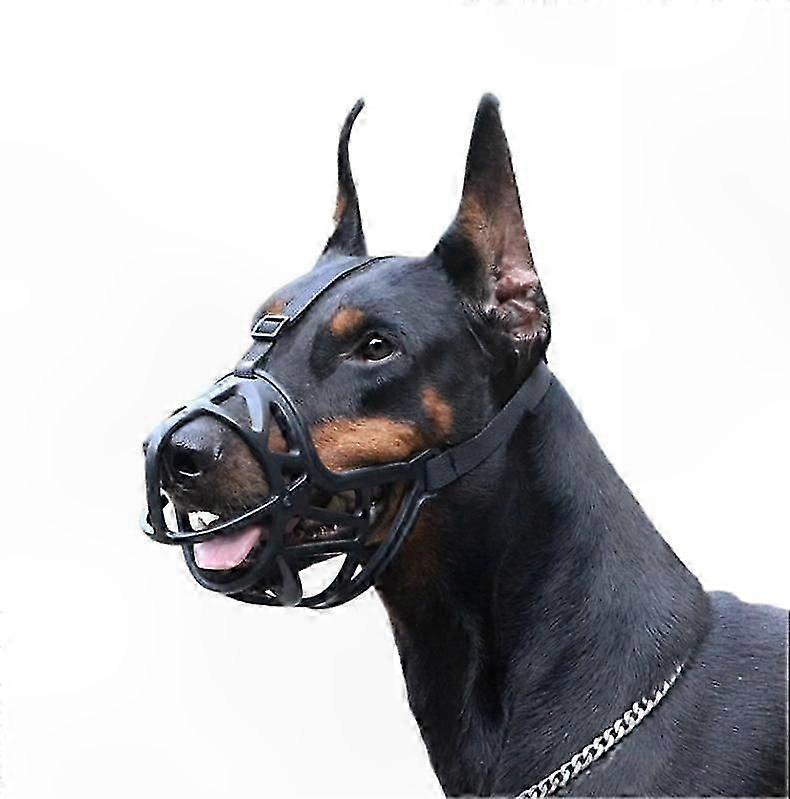 Medium Dog Muzzle with Humane Design - Breathable, Adjustable, Padded for Comfort, Allows Panting and Drinking, Black XS