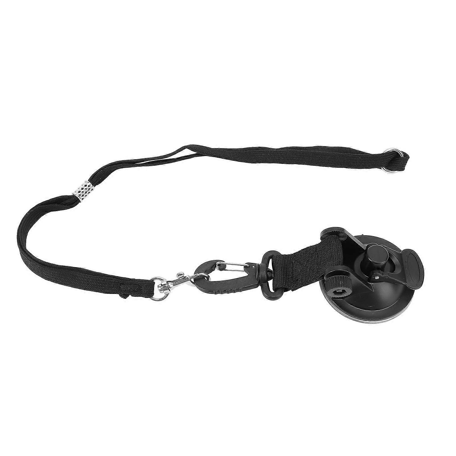 Adjustable Dog Bathing Tether with Suction Cup Safety Rope Black