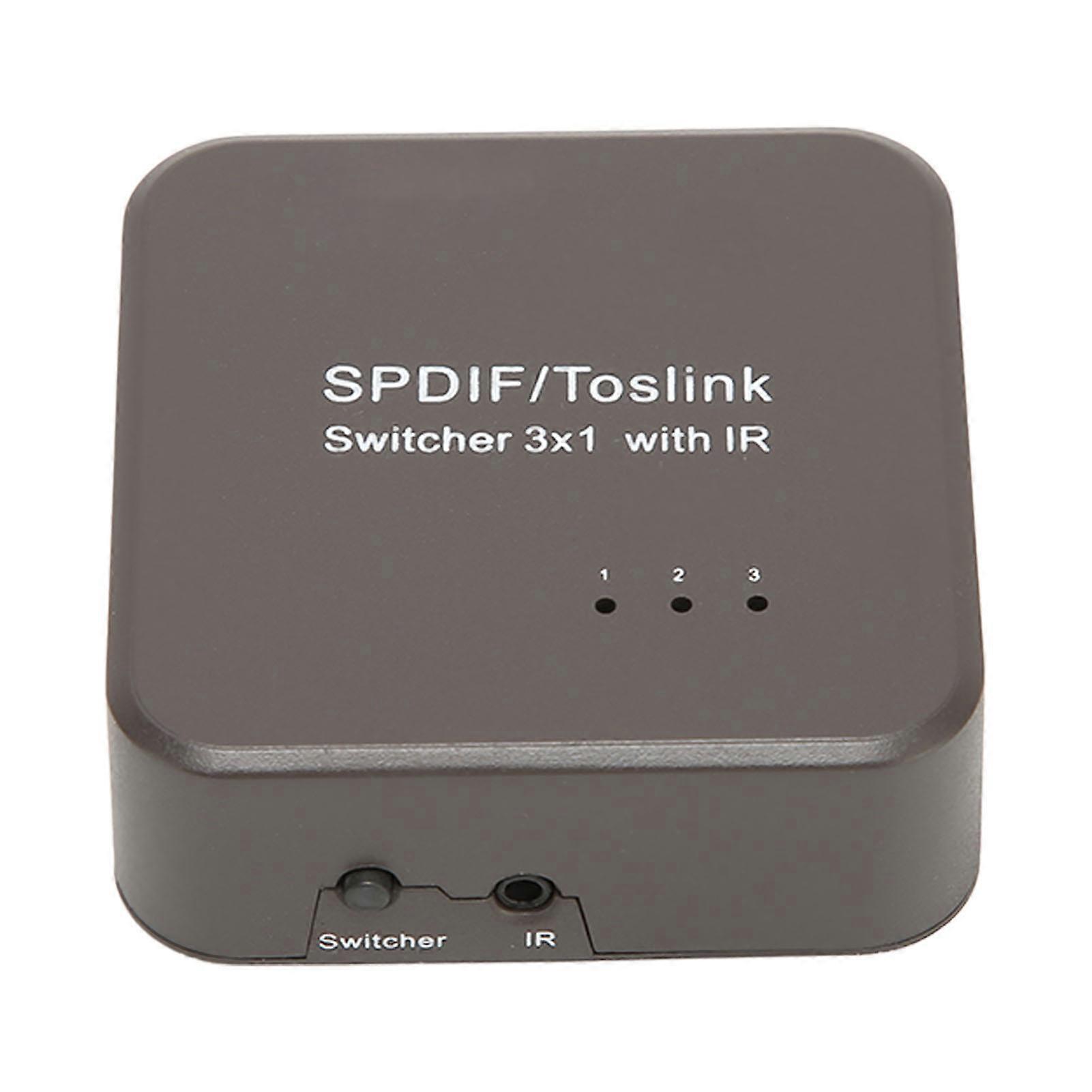 3-in-1 Digital Optical Sound Switch SPDIF Splitter with Remote