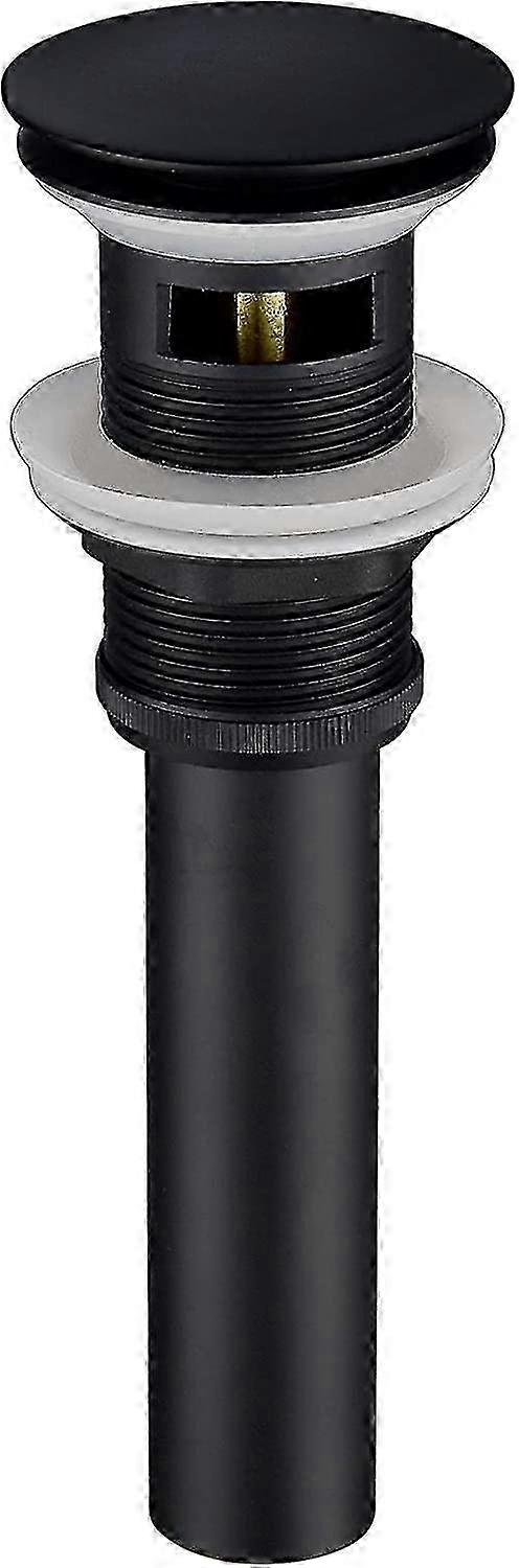 Drain d’évier rétractable en laiton noir avec trop-plein, taille 219 mm