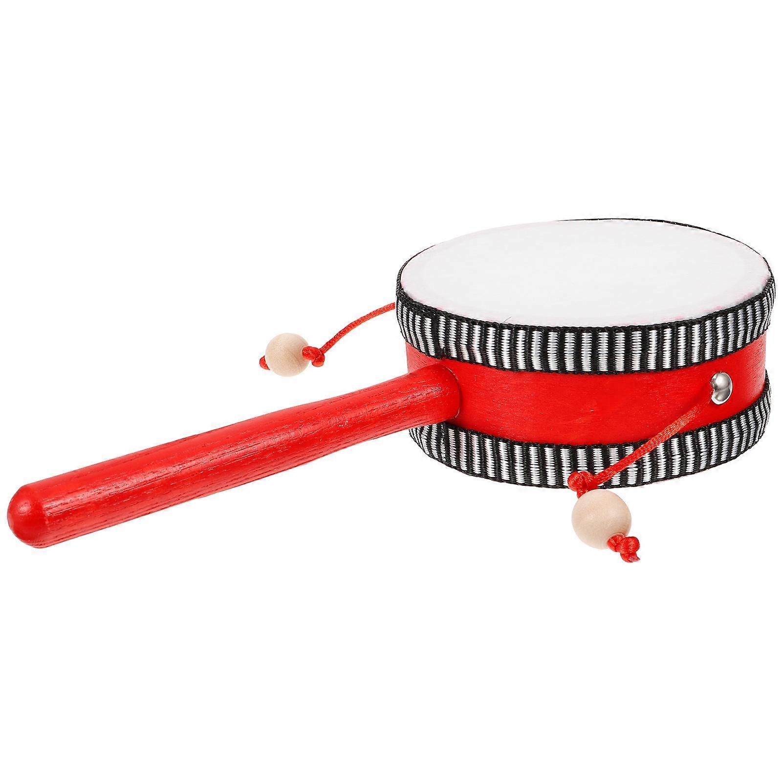 Musical Percussion Instrument Drum Shape for Baby Kids and Kindergarten Children Assorted Color Wood 1Set