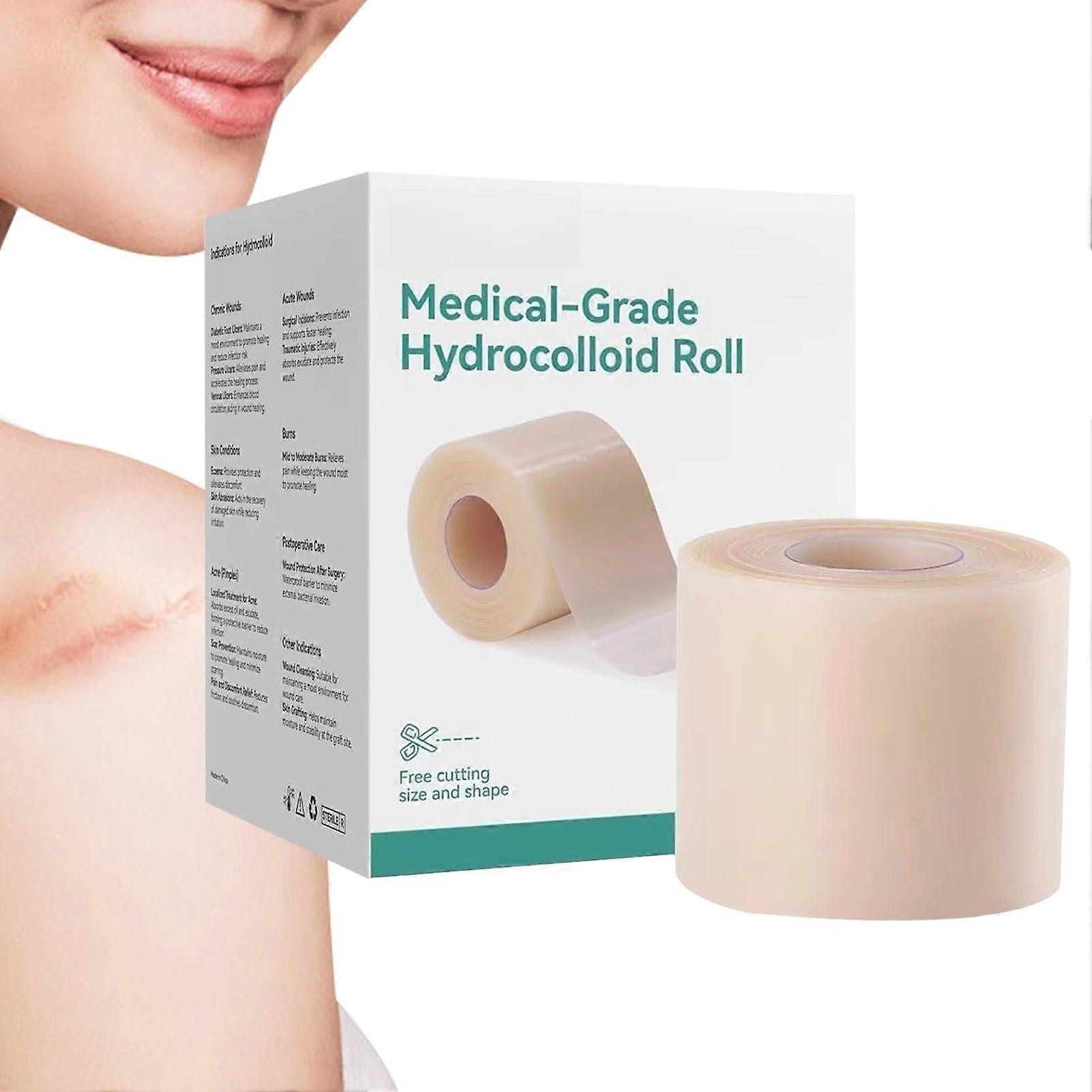 Hydrocolloid Bandages 1.97x1.97-Inch Cuttable Pads Patch Roll Waterproof Breathable Adhesive
