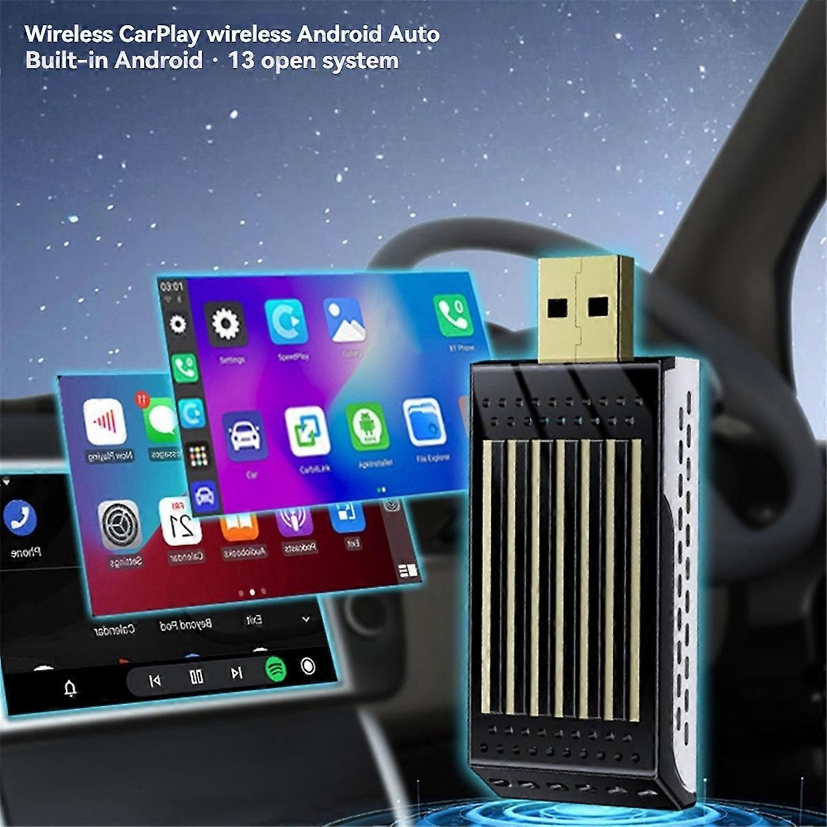 AI Box Carplay 2G + 16G Android 13 / Wireless Carplay / Android Auto Bluetooth 5.0 verkabelt auf Wireless CarPlay Adapter