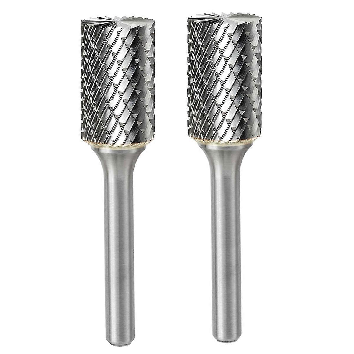 2Pcs 1/4 Carbide Burr Set Grinder Bits Rotary Tools Attachment Kit