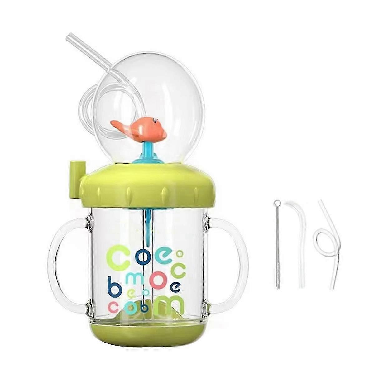 Whale Fountain Tumbler with Removable Straw Cap, Dustproof and Storeable Function