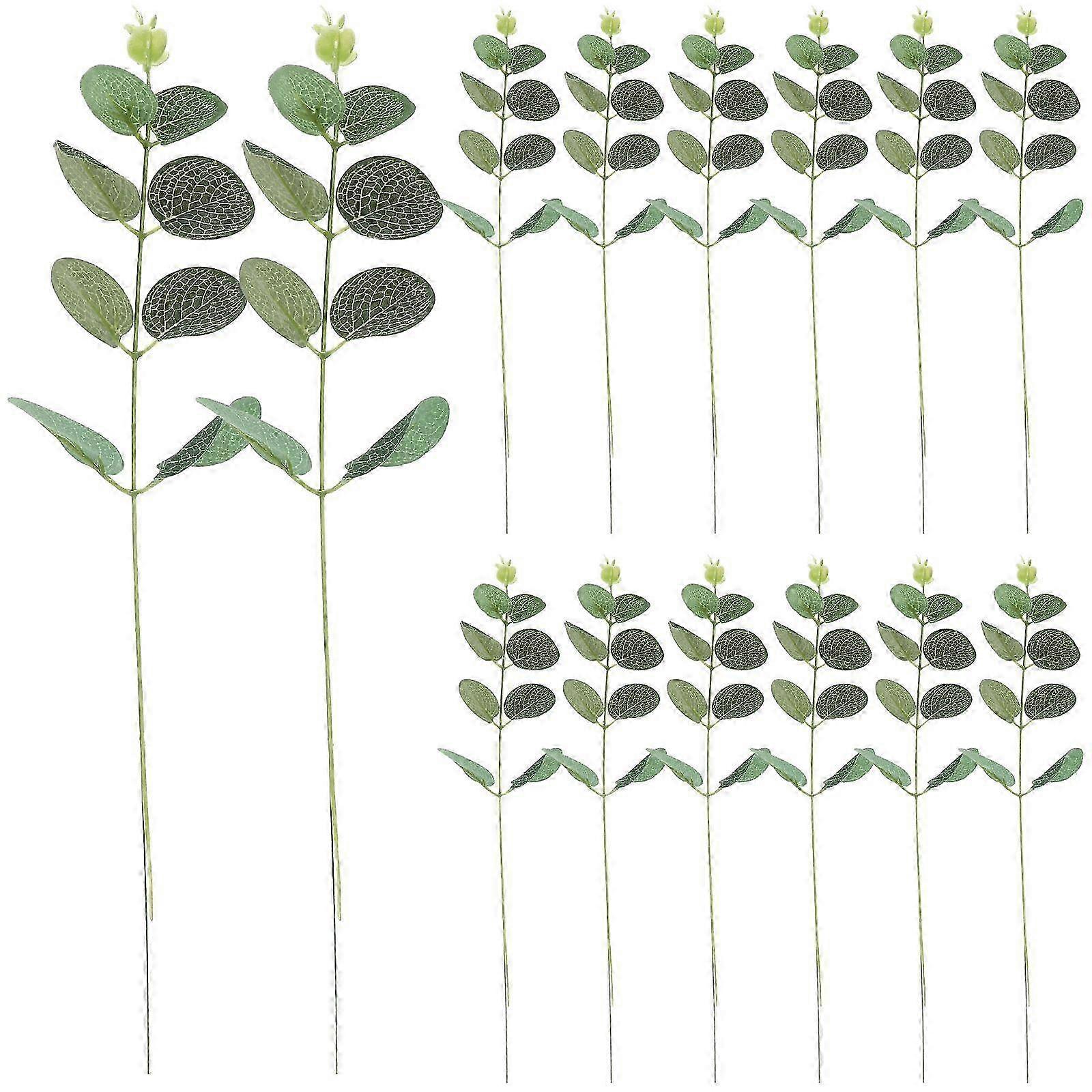 20 Pcs Eucalyptus Leaf Cake Inserting Toppers Baking Adorns Cakes DIY Decoration