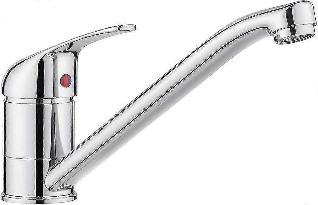 2025 Single Top Lever Kitchen Mixer Tap - Monobloc Design 360 Long Swivel Spout Chrome Polish Finish for Caravan & Home Sinks