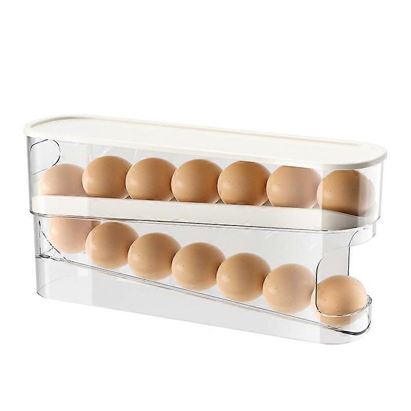 2 Tier Automatic Egg Dispenser, Refrigerator Egg Organizer