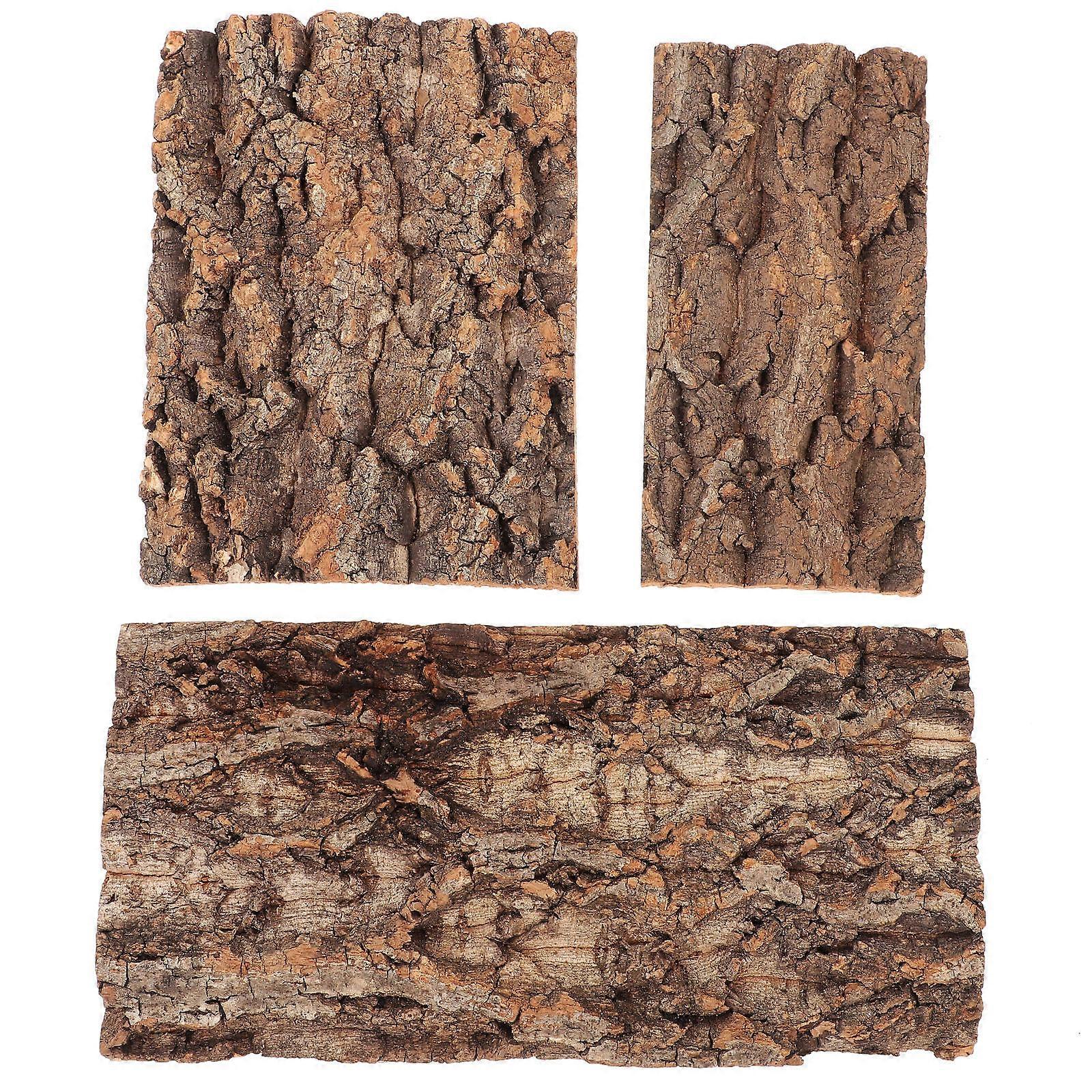 Brown Tree Bark Terrarium Decor for Reptile Tank Background 12Pcs Bark Set