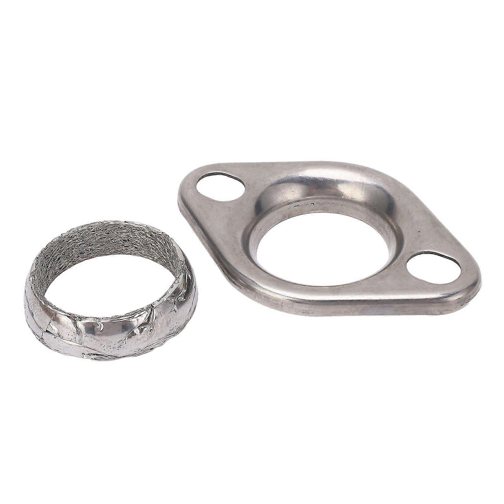 2inch 2 Bolt Exhaust Header Collector Flange with Gasket Stainless Steel Oval Exhaust Pipe Flange Fitting