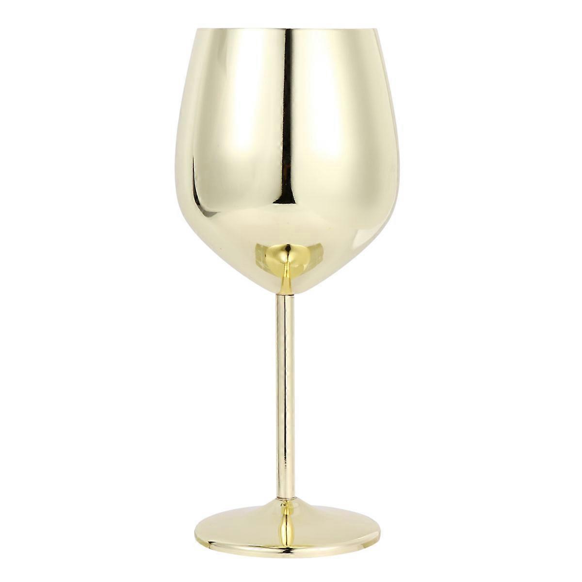Golden Wine Glass Stem-Cup for Drinking Use 500ml Stainless Steel Unbreakable