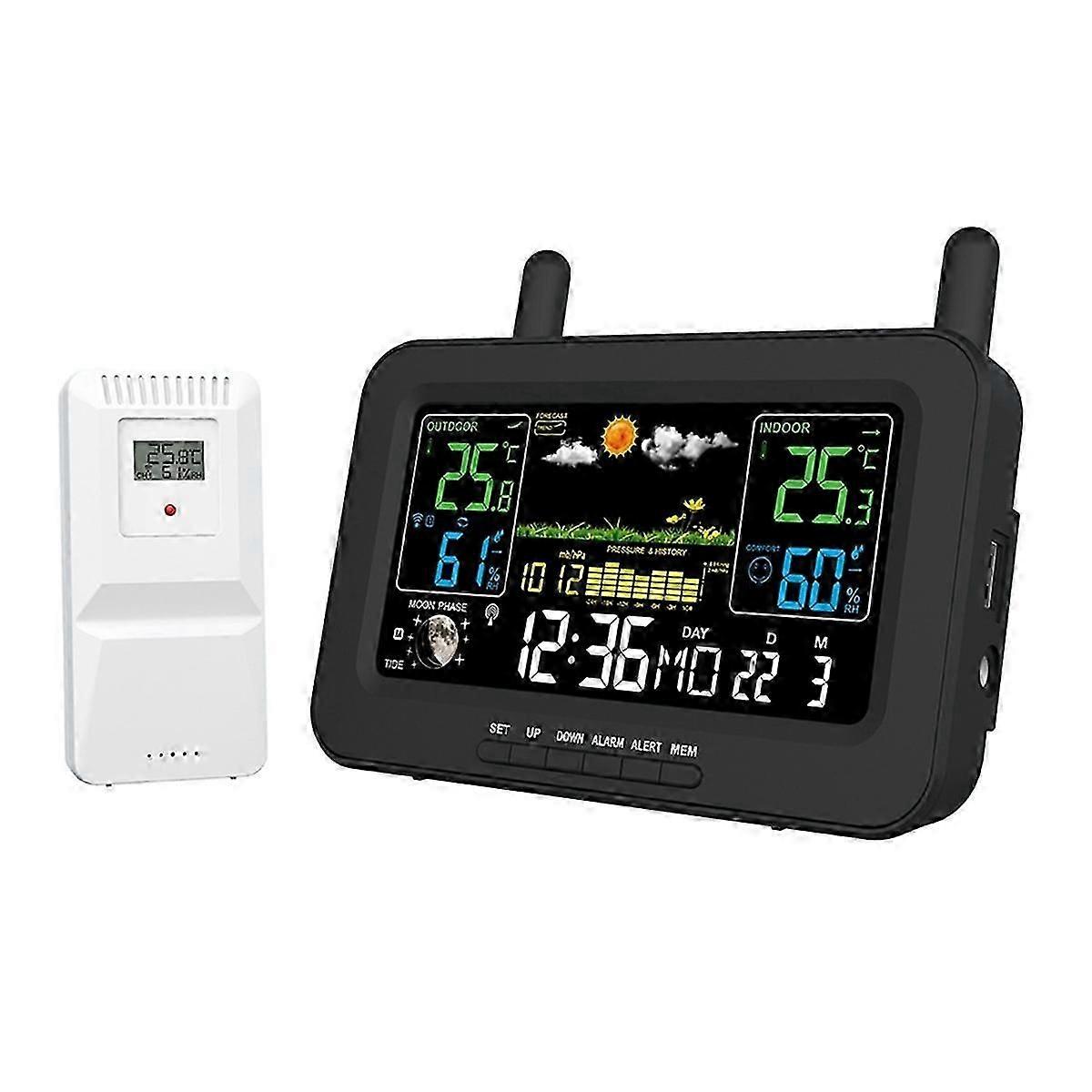 Exquisite Thermometer Hygrometer with Wireless Outdoor Sensor EU Plug A