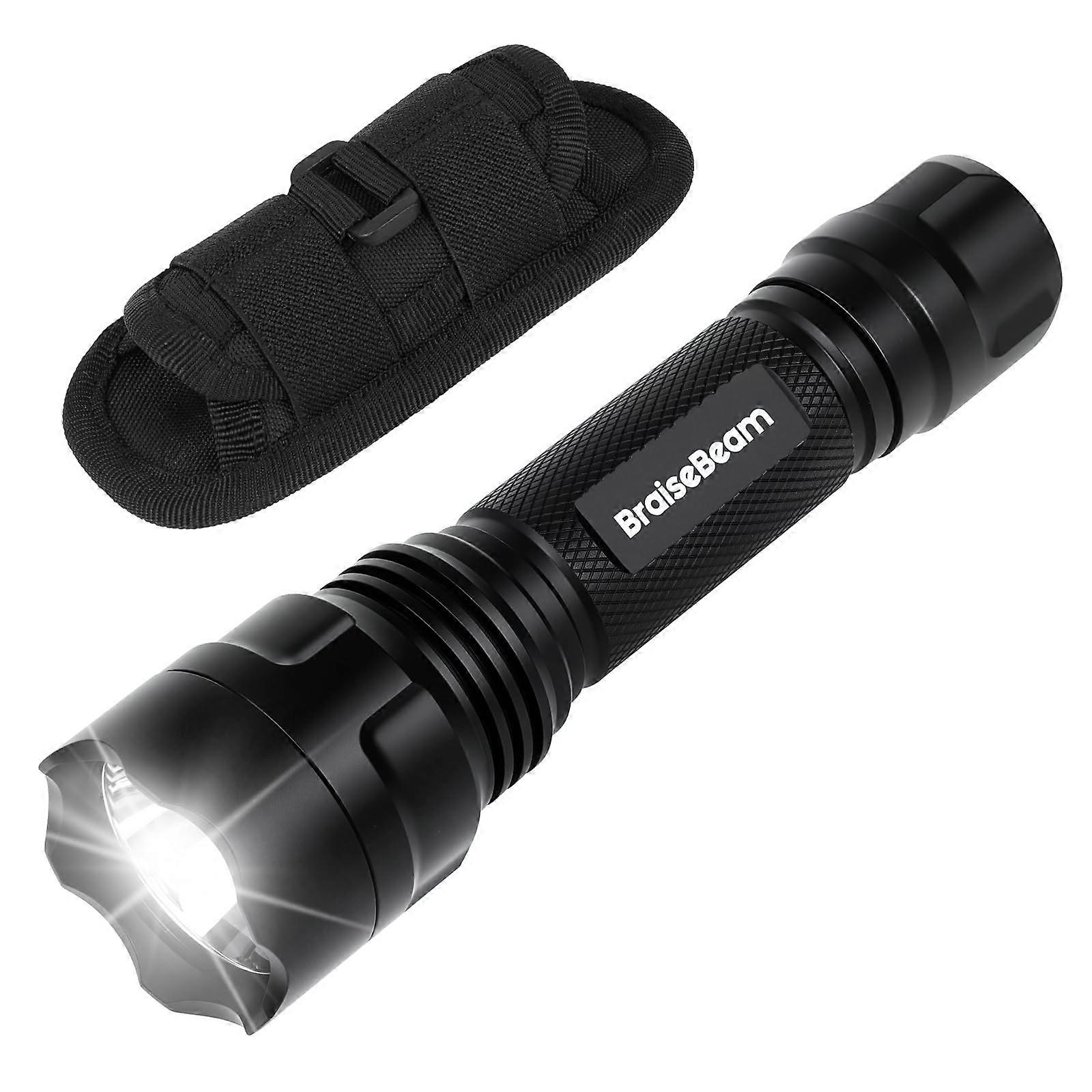 Tactical Torch With Holster DP3, 1200 Lumen Police LED Flashlight For Duty Belt, Single Mode