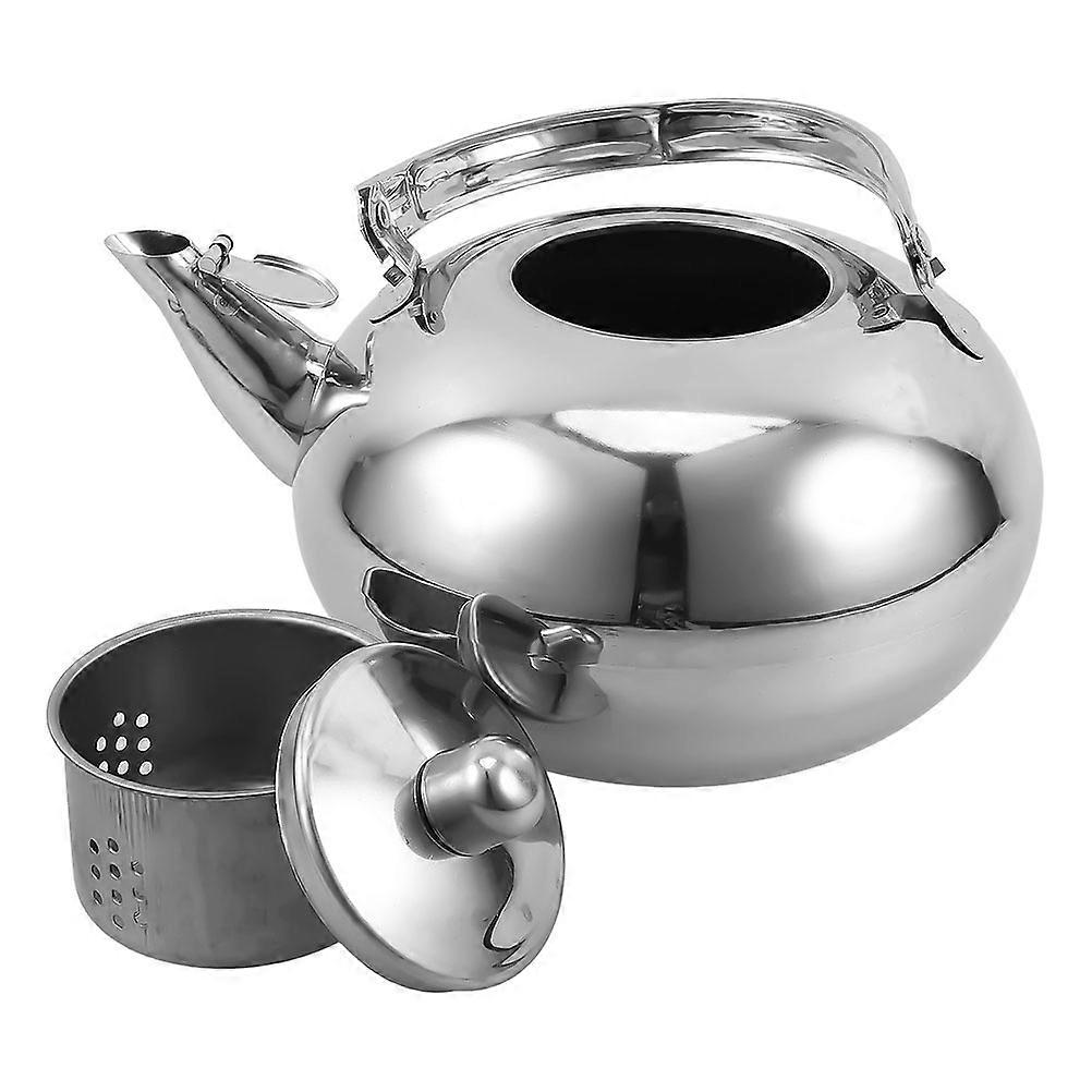 Silver Stainless Steel Tea Kettle for Tea Brewing with Infuser
