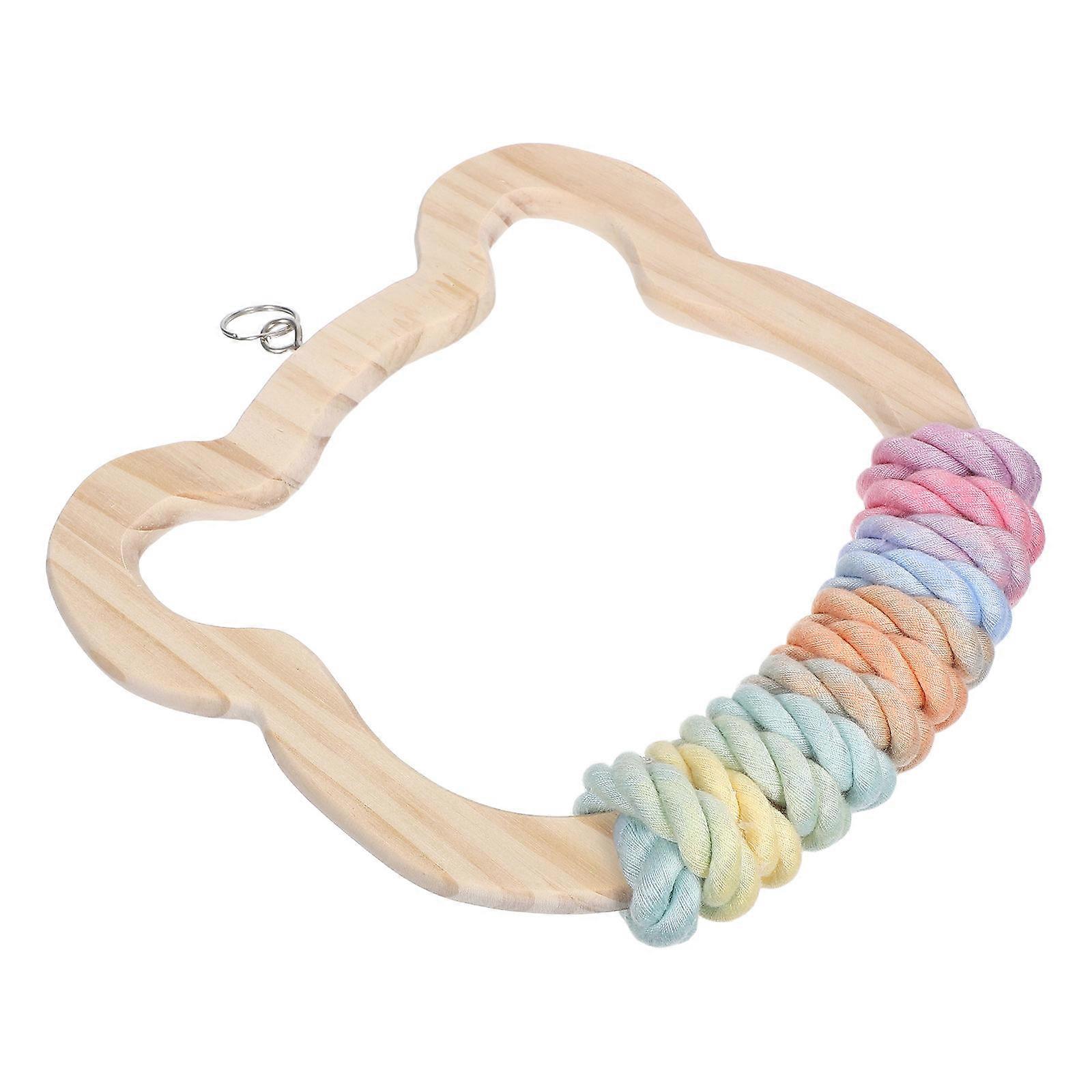 Cotton Rope Parrot Swing Toy for Climbing and Chewing 2Pcs Wood Bird Stand