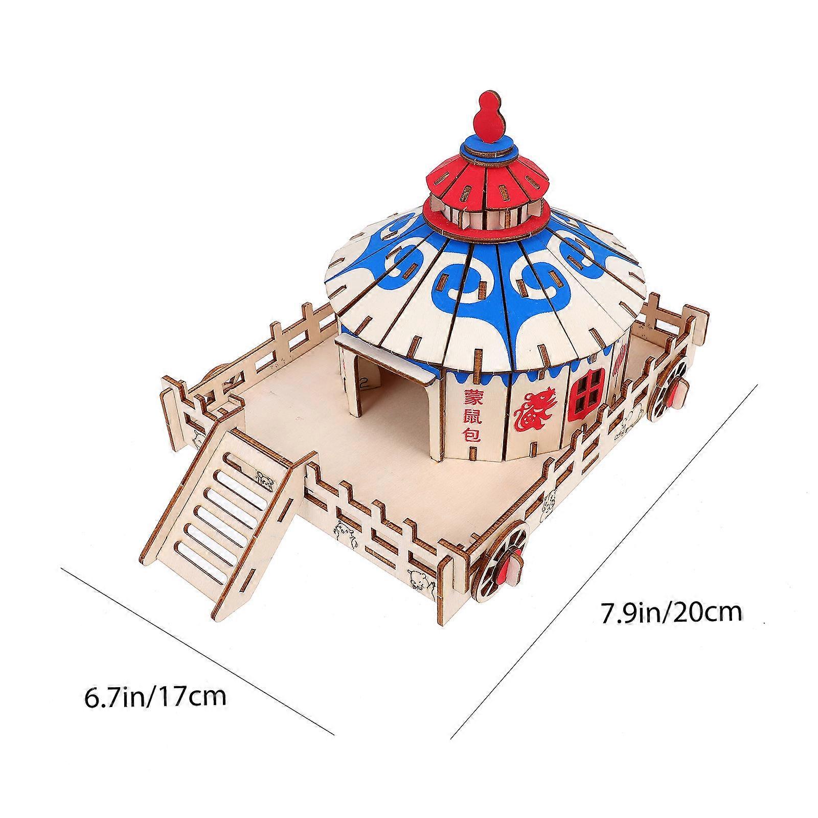 Wood Hamster Hide Hut Toy Ensuring Safe Play Area for Pets