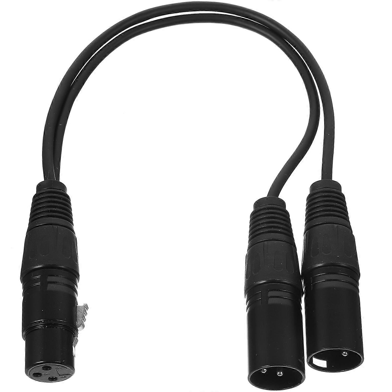Microphone Splitter Y-Shaped Cable for Stage Lighting Instruments Black Pvc Steel Wire with Stereo Mic Splitter Function 1Pack