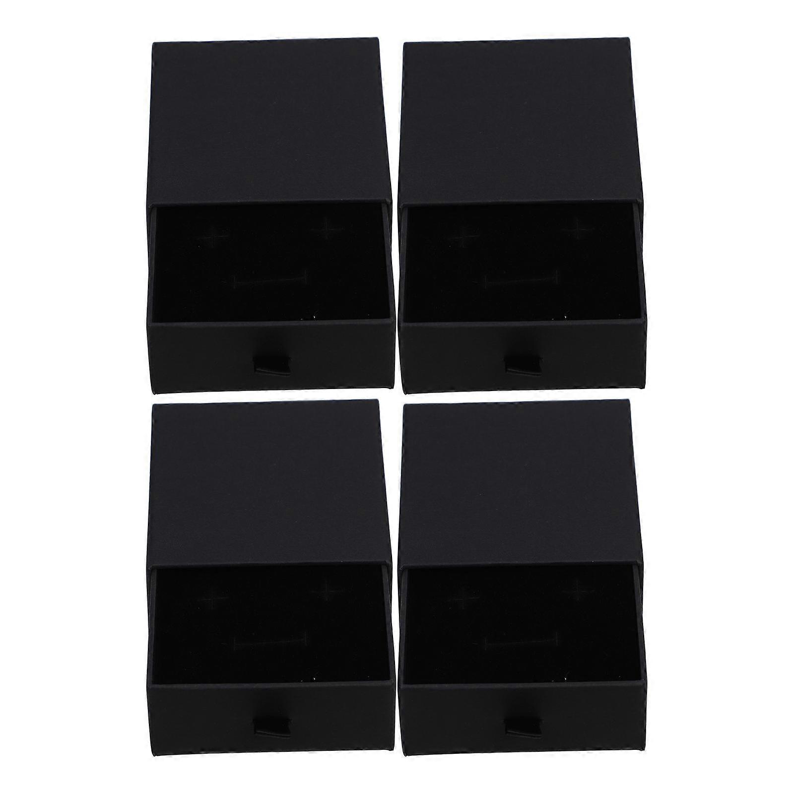 Paper Jewelry Boxes for Ring Earring Necklace with 4Pcs Small Square Packaging
