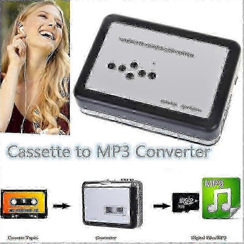 2024 Usb Cassette Converter To Mp3, Portable Cassette Player Digital Cassette Converter Audio Music Player Cassette Converter With Headphones And