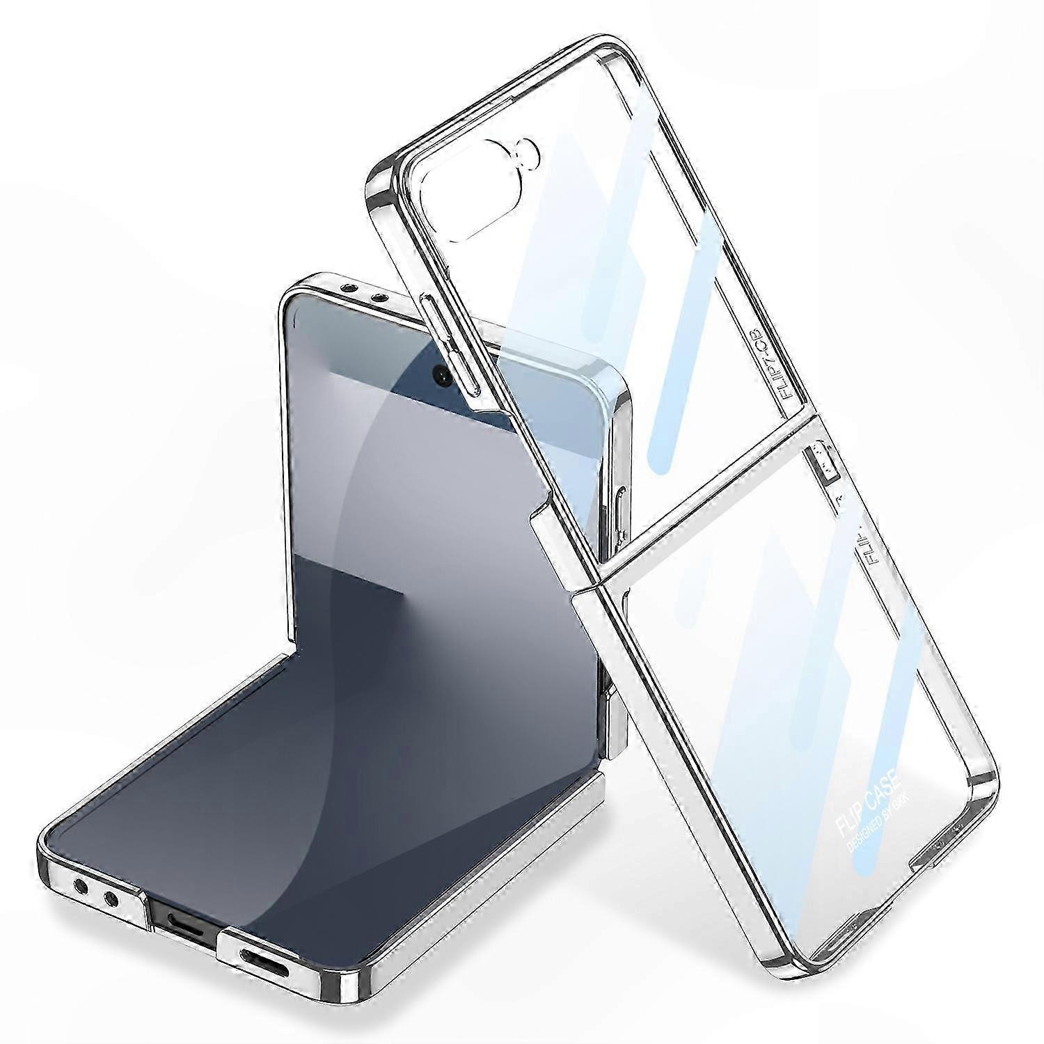Durable PC Case with Tempered Glass Screen Guard for Foldable Smartphones