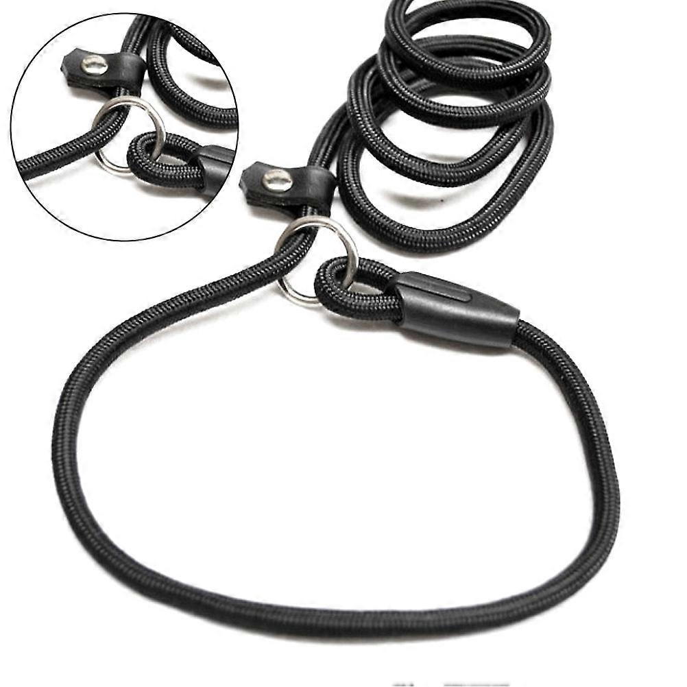 Pet Dog Leash Nylon Lead Rope for Training Use 1 Piece Black Adjustable Loop