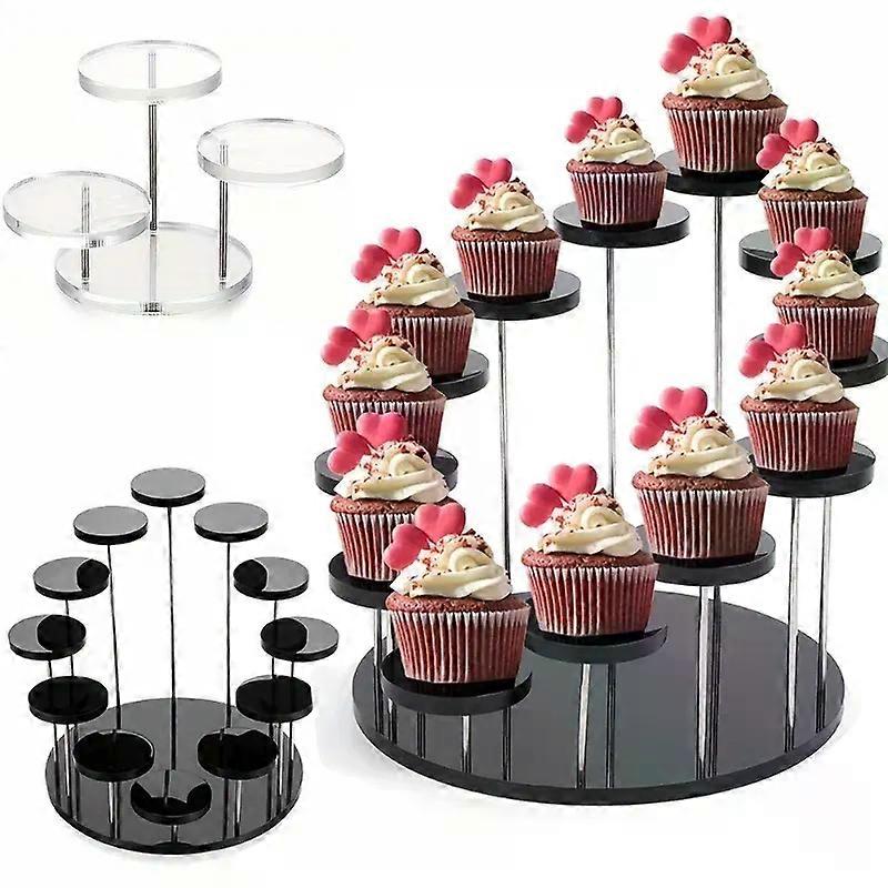 1 Set of Acrylic Multi-layer Round Small Dessert Cake Stand Ring Jewelry Display Stand