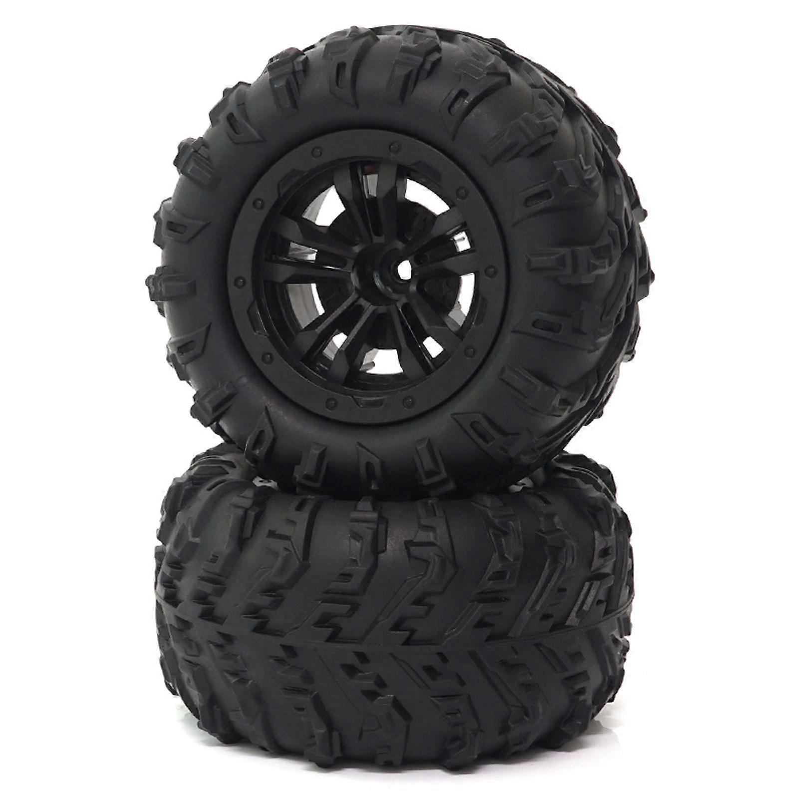 2 Pcs 85mm RC Car Tire 47mm Width 12mm Hex Adapter Rubber Car Replacement Tyres for SCY 16101 16102 1/16 RC Car