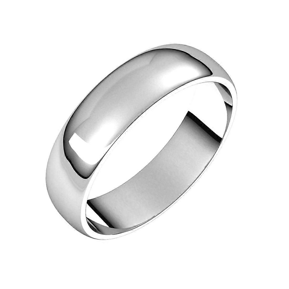 10k White Gold 5mm Light Half Round Band Ring11-Band Style-Ring for Women and Men