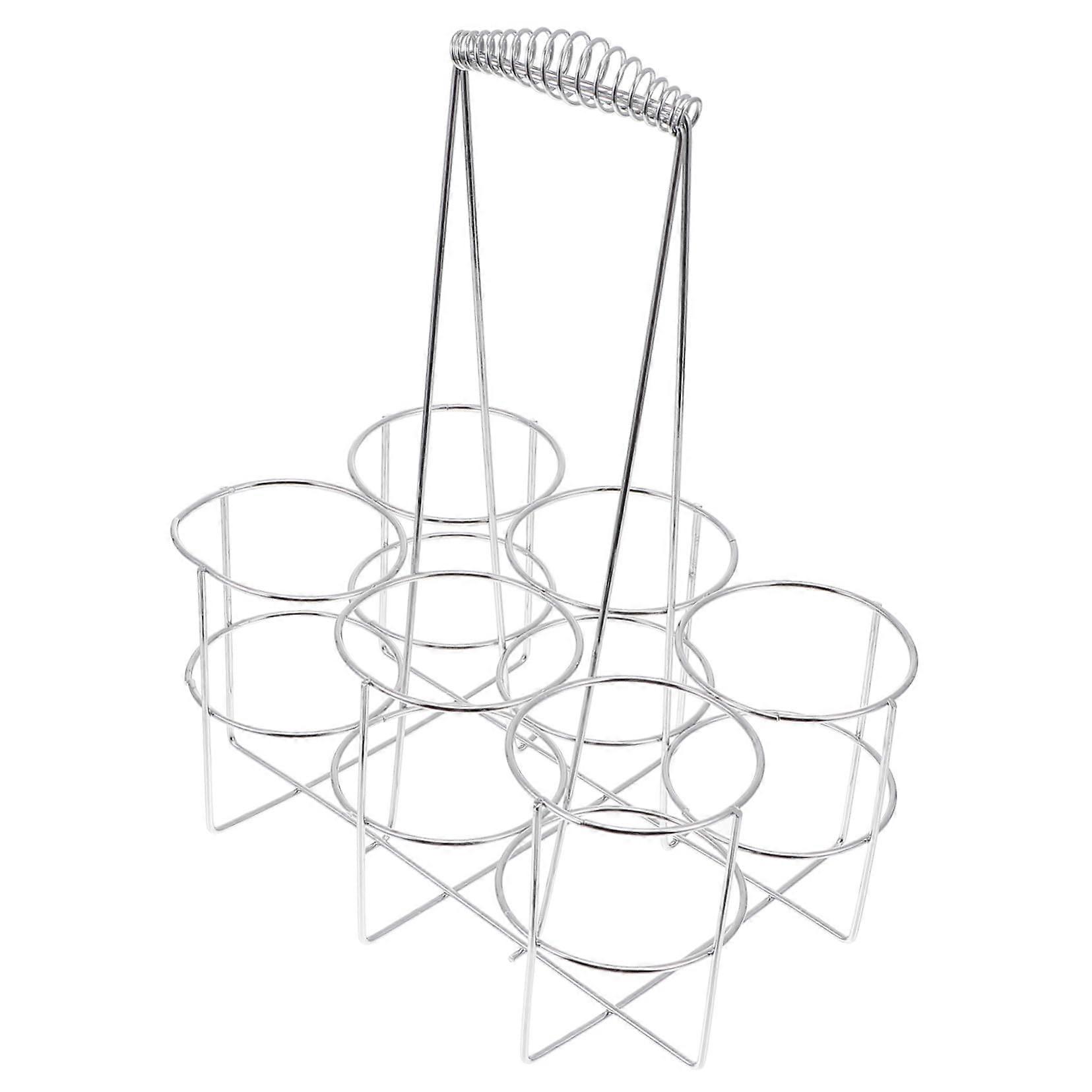 Stainless Steel Beer Bottle Carrier Organizer Rack For Home And Parties Portable Crate With Sturdy Handle