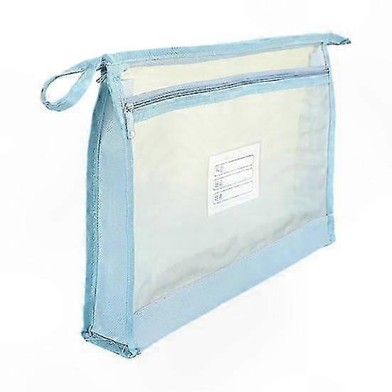 Transparent A4 Document Organizer with Double-Layer Mesh, Zippered Pouch for Office, School, and Travel Use