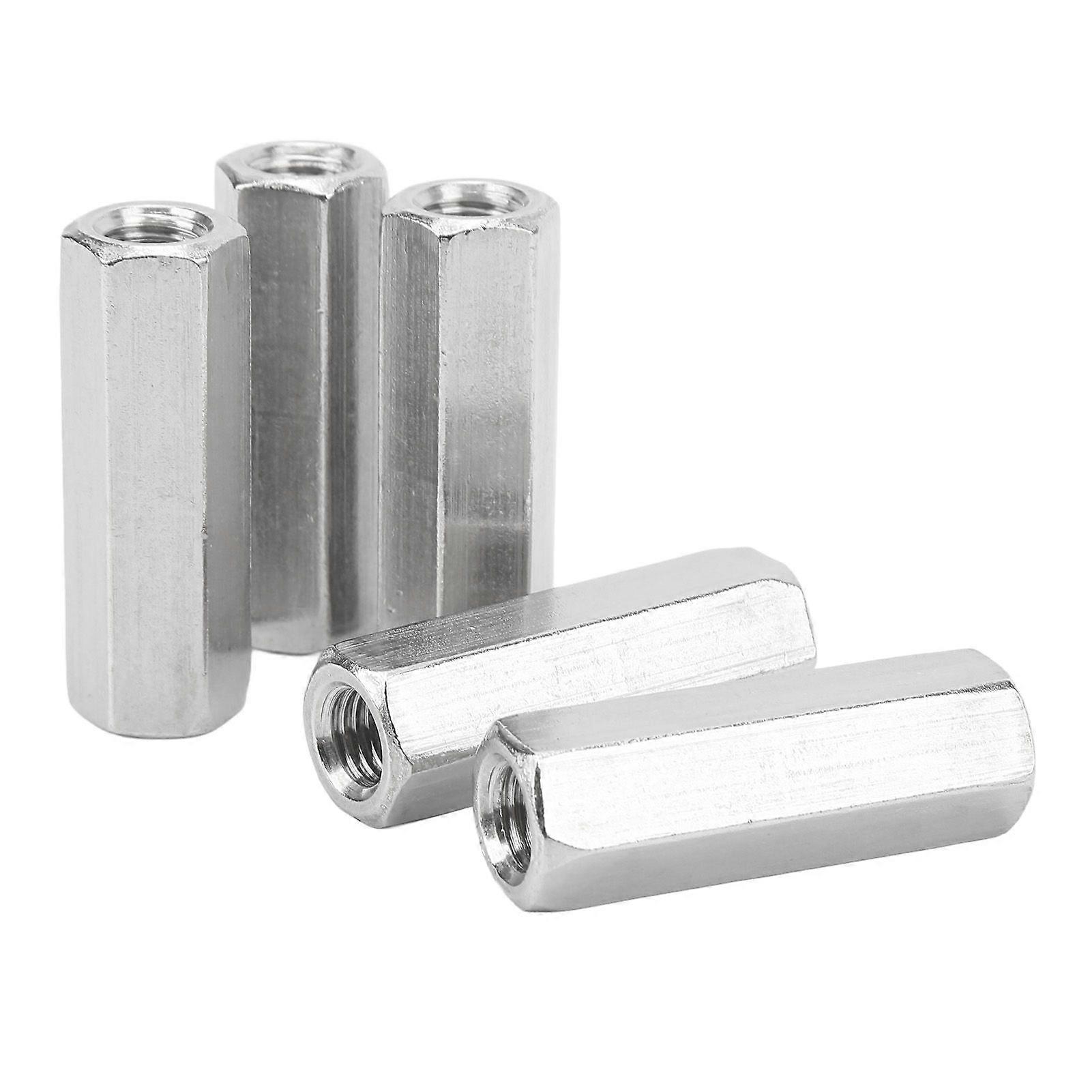 5 Pcs Hex Coupling Nut M12x1.75 L60mm 304 Stainless Steel Hex Coupling Nuts Threaded Rod Connector
