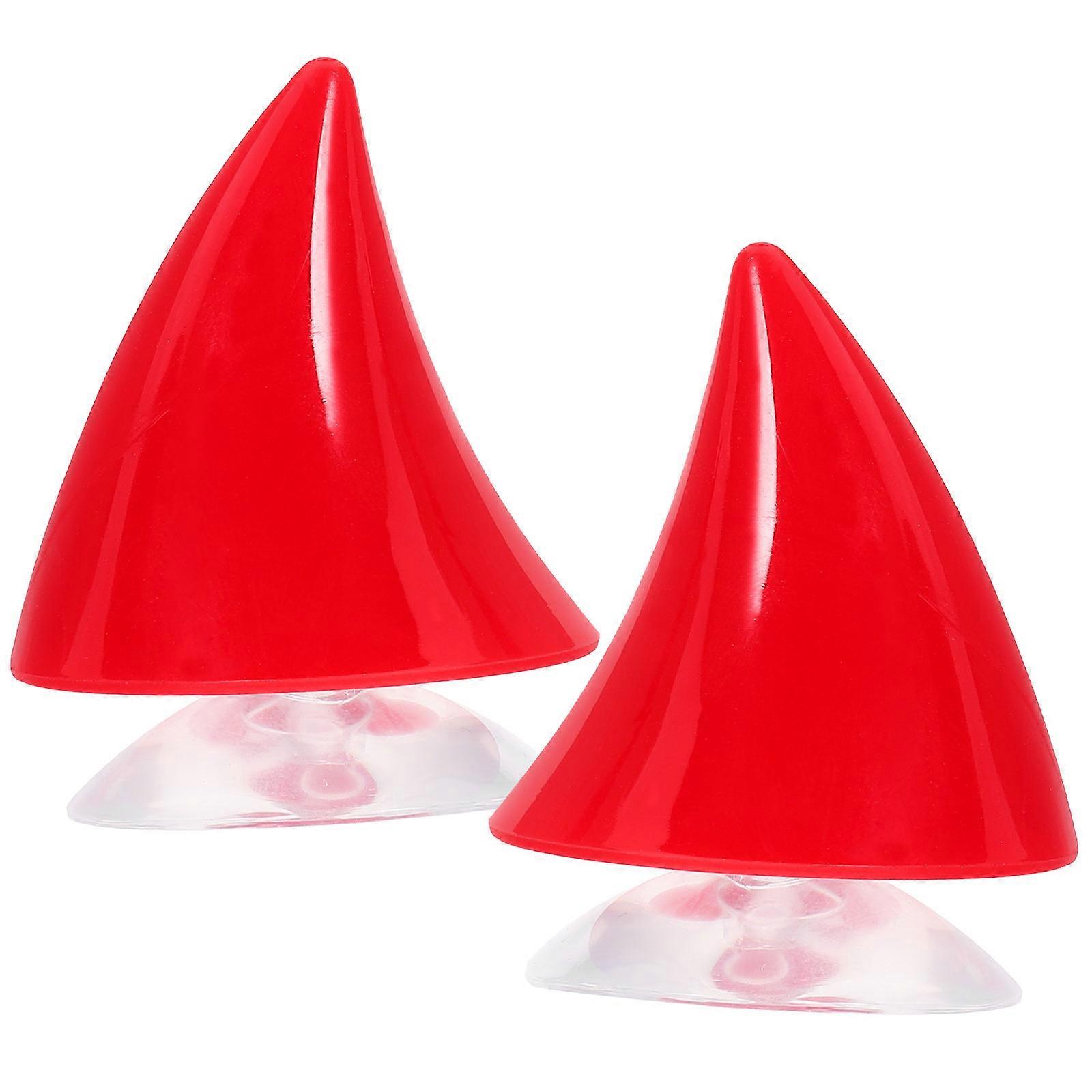 Decorative Motorcycle Horn Red Tpe with Suction Cup 6Pcs