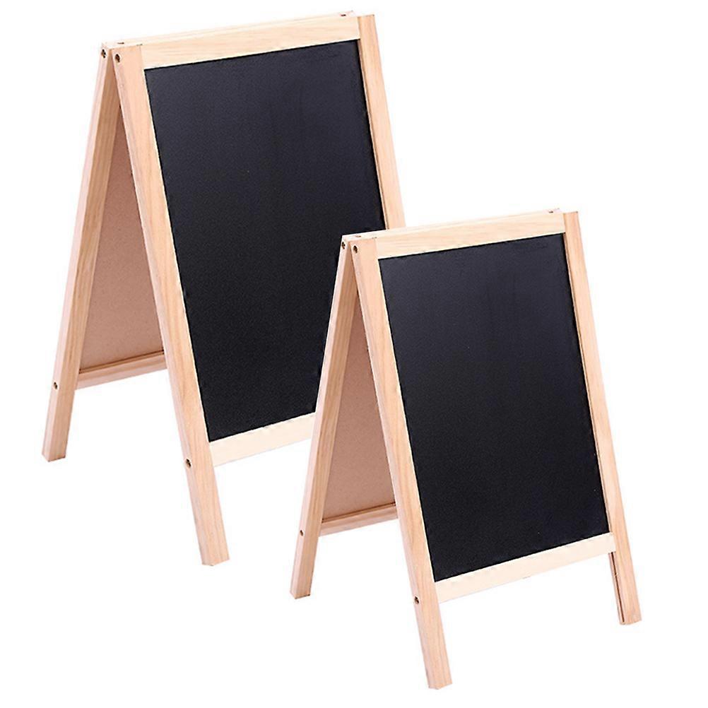 Wooden Chalkboard Folding Blackboard Whiteboard Memo Board 4Pcs Set