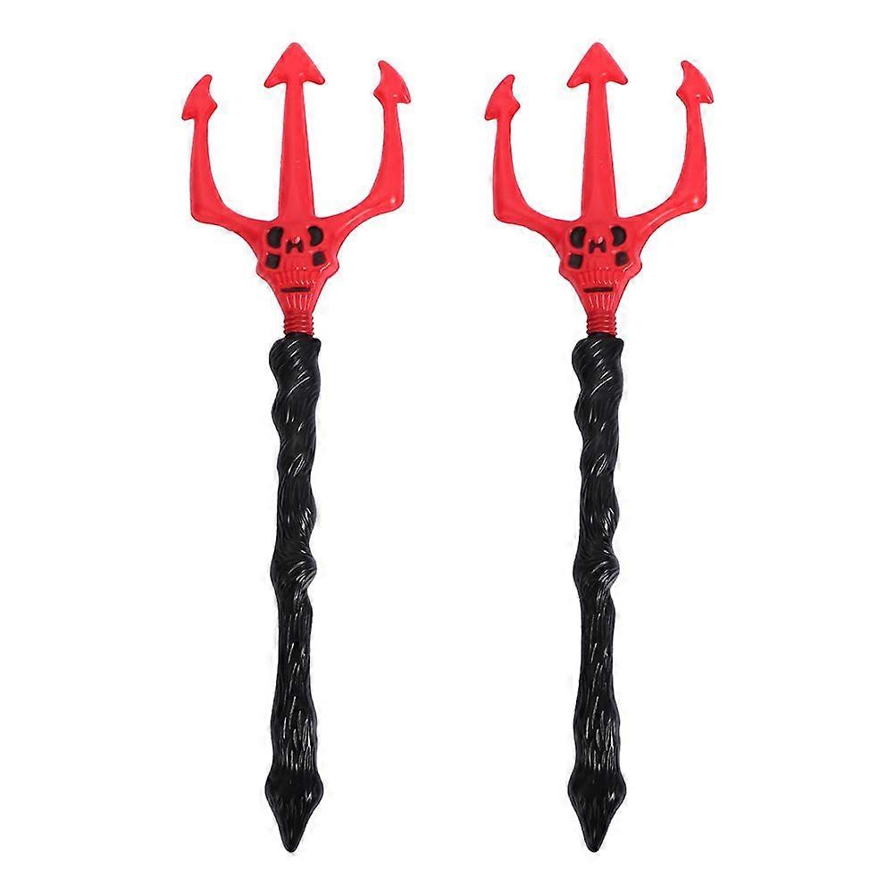2Pcs Halloween Simulation Weapon Cosplay Props Trident Toy Stage Performance Props