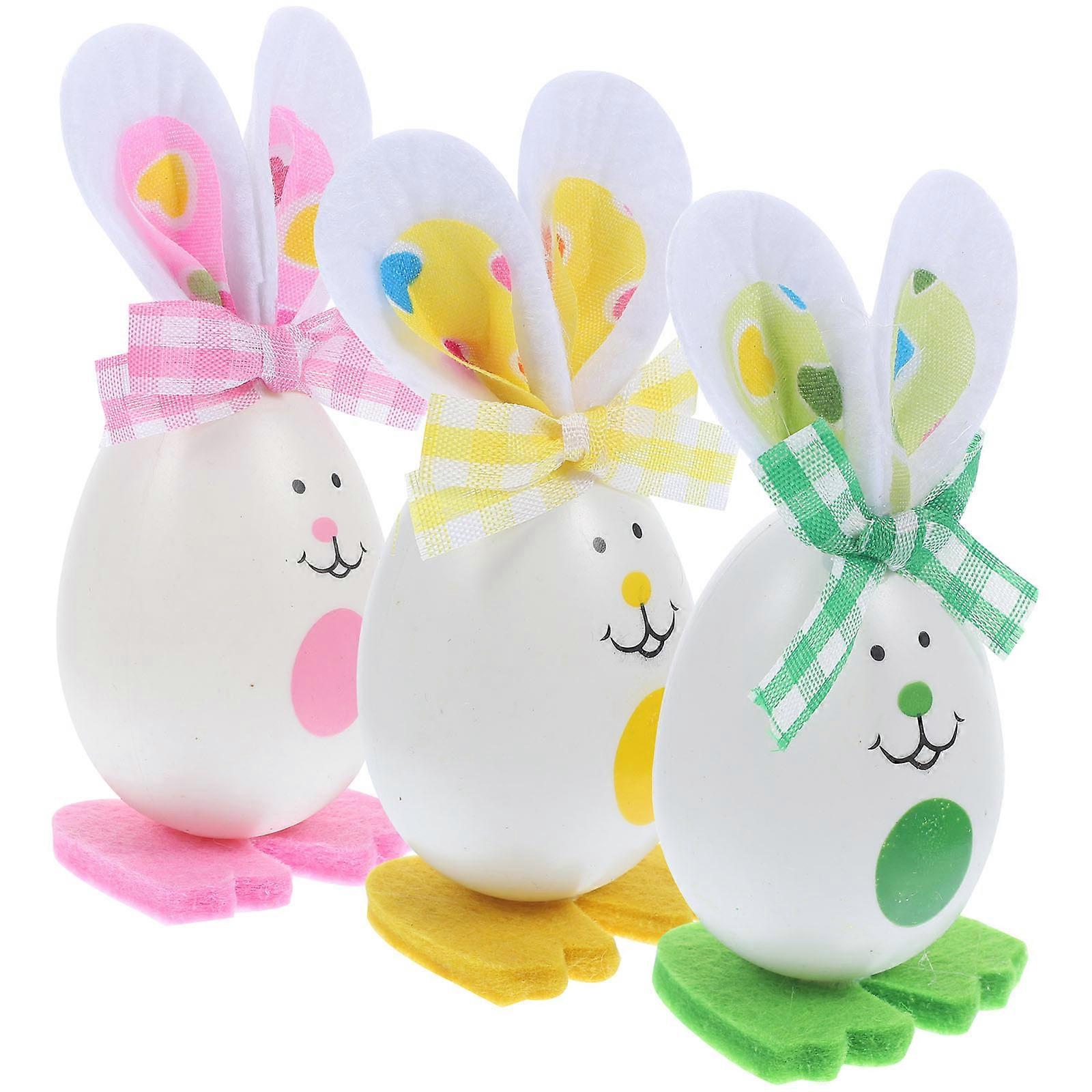 Easter Bunny Rabbit Ornament for Decor 6Pcs Resin Desktop Adornment