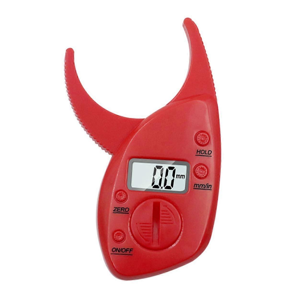 Fat Caliper Clip Red With LCD Display Portable Skinfold Fat Meter For Fitness And Health Monitoring Easy to Use