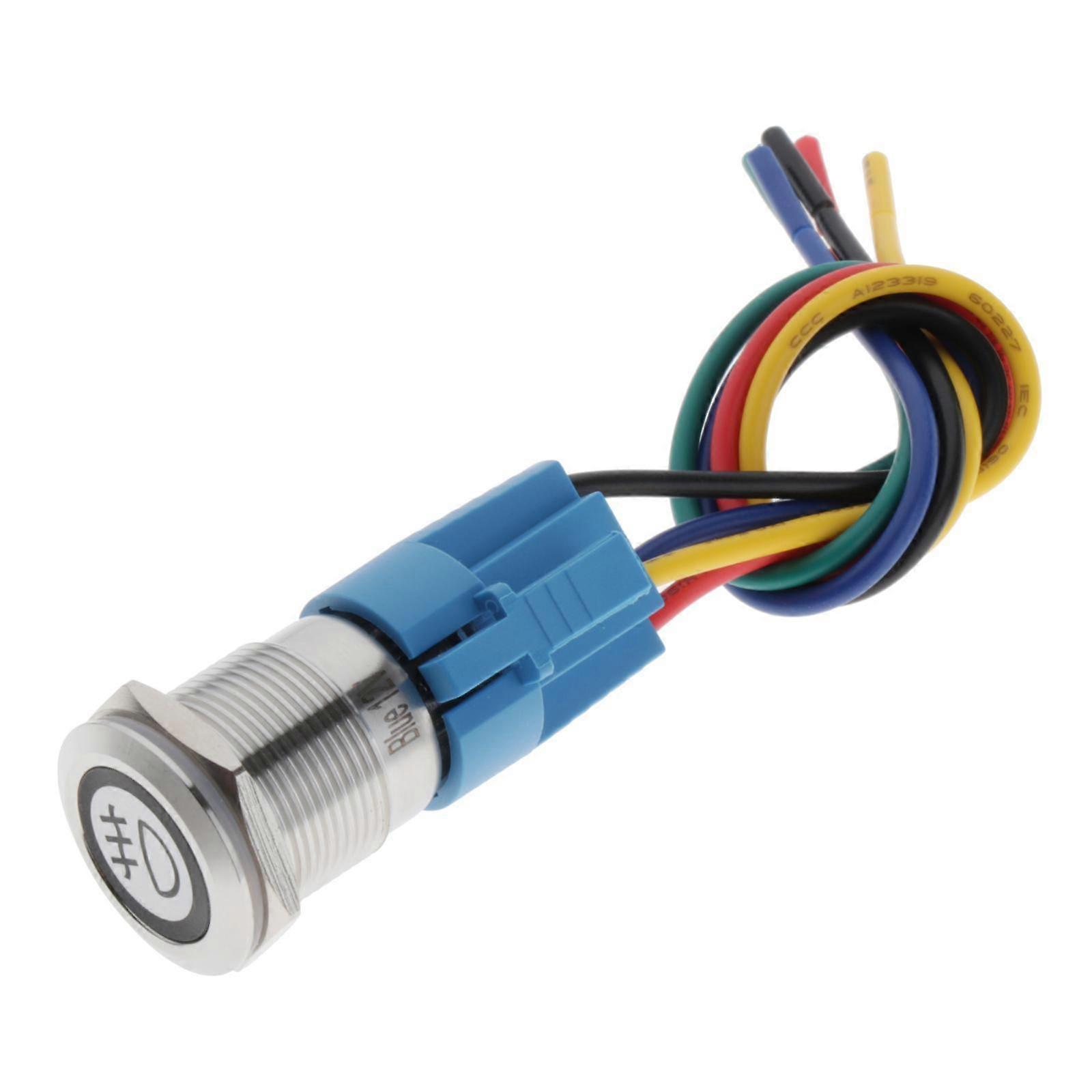 1pc Momentary Push Button Switch 12V with Wire Socket Plug Fit for Vehicles front fog lights