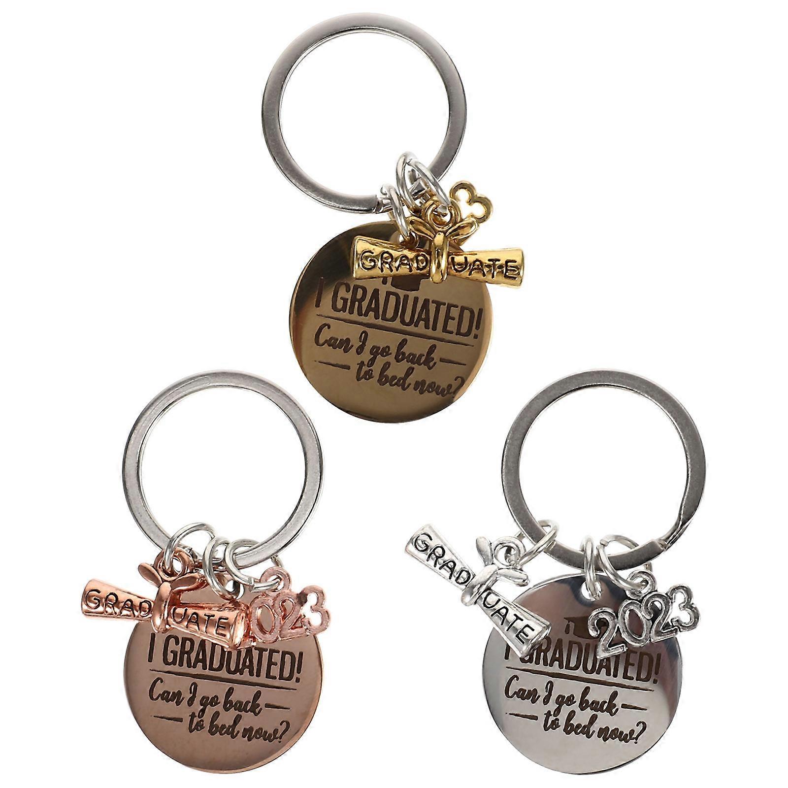 2023 Graduation Keychain 12Pcs Rose Gold with Unique Lettering for Keys