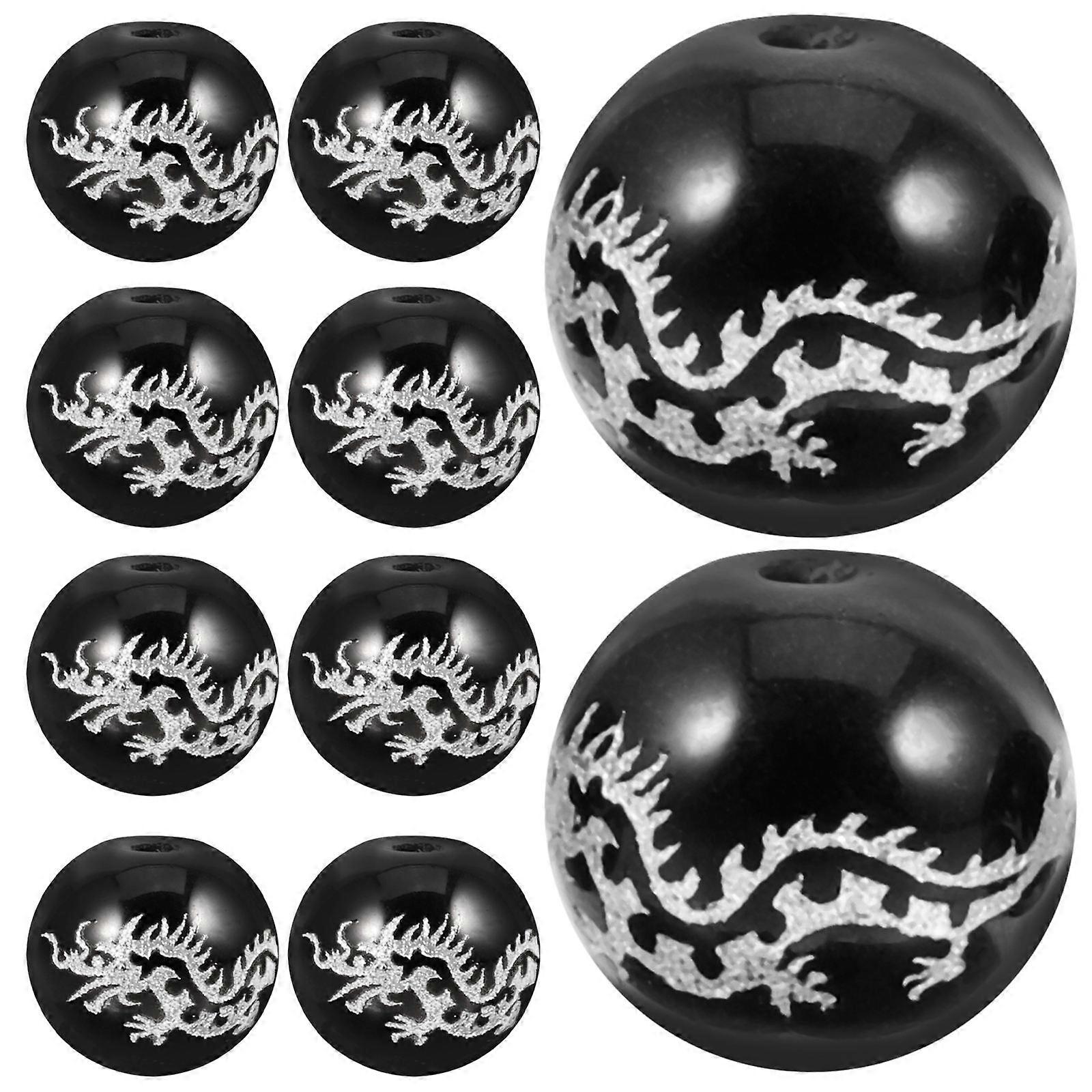 Agate Beads Dragon Bead for DIY Crafting with 195Pcs Silver Beads