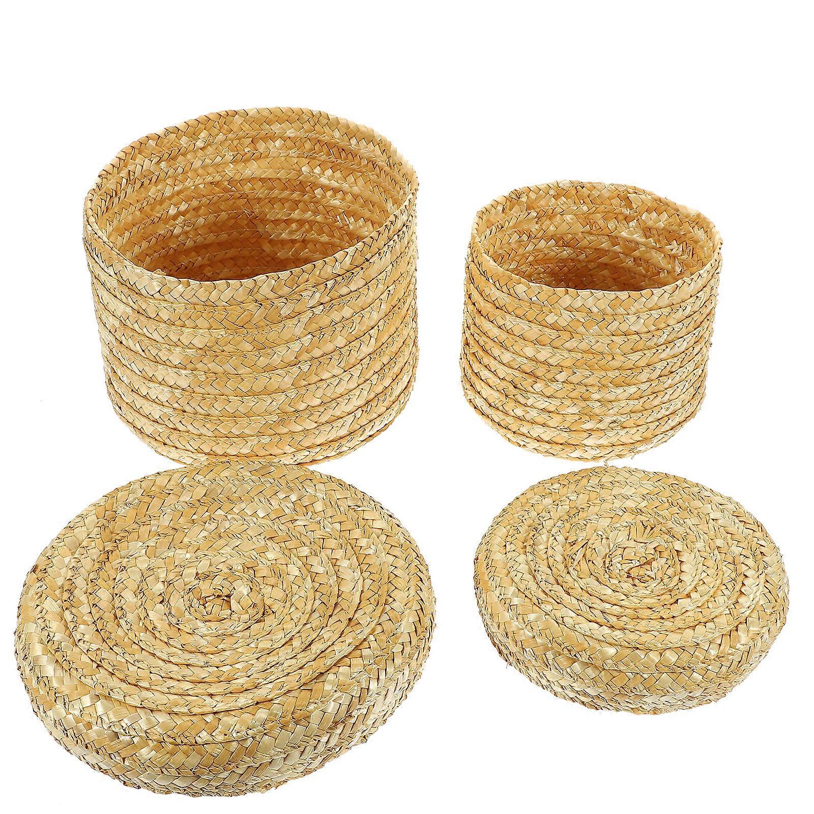 Wheat Straw Basket Storage Basket for Snack Storage 6Pcs Set