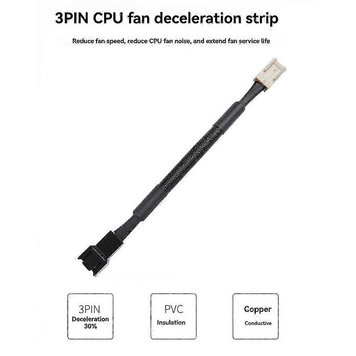 3PIN PC Fan Speed Reduce Noise Extension Resistor Cable Wire CPU