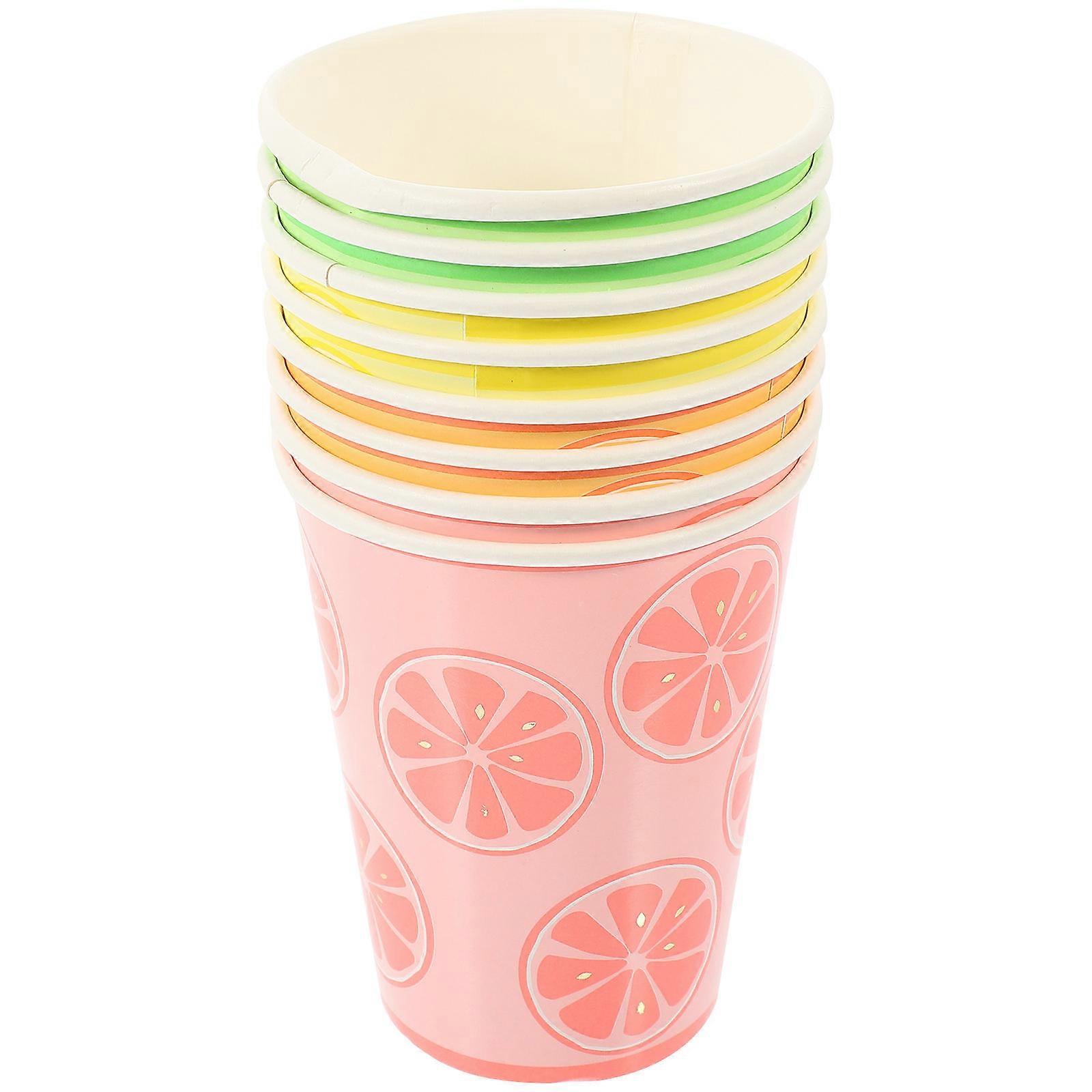 Assorted Color Paper Drink Cups for Festival Use 8Pcs Pack