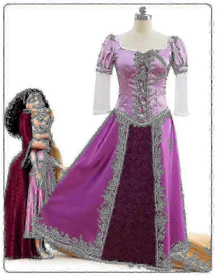 Adult Girls Rapunzel Carnival Halloween Party Fancy Dress Cosplay Costume  Tangled Rapunzel Princess Costume For Women Purple 2025 | Fruugo DE