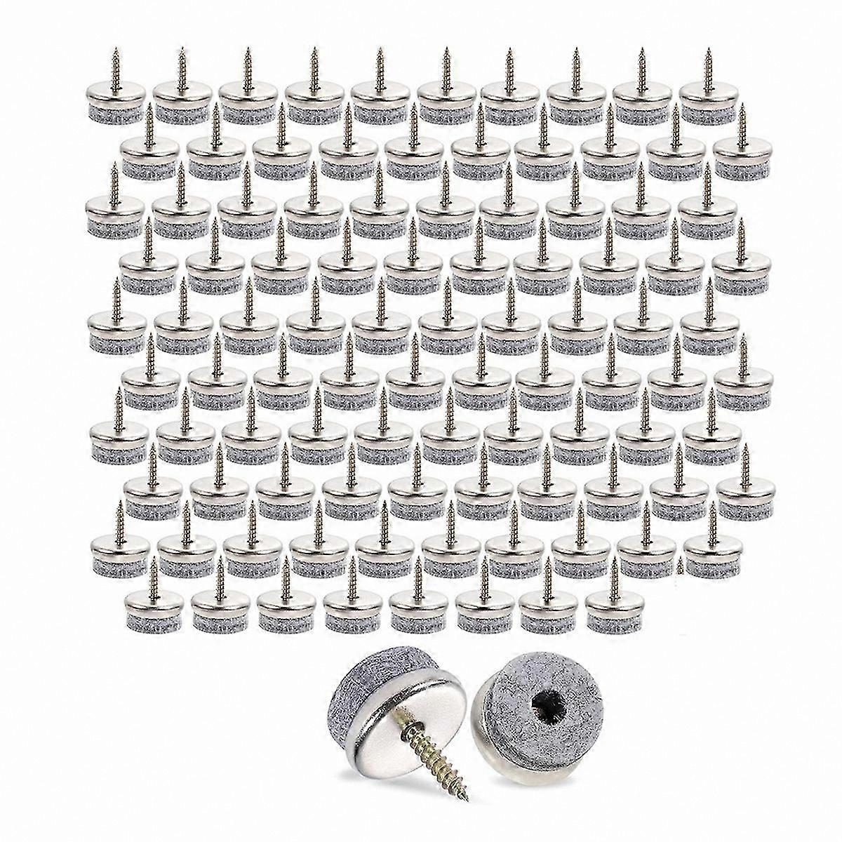 Furniture Gliders Set, 100 Pieces Felt Pads with Screws, 22mm Size for Chairs and Tables