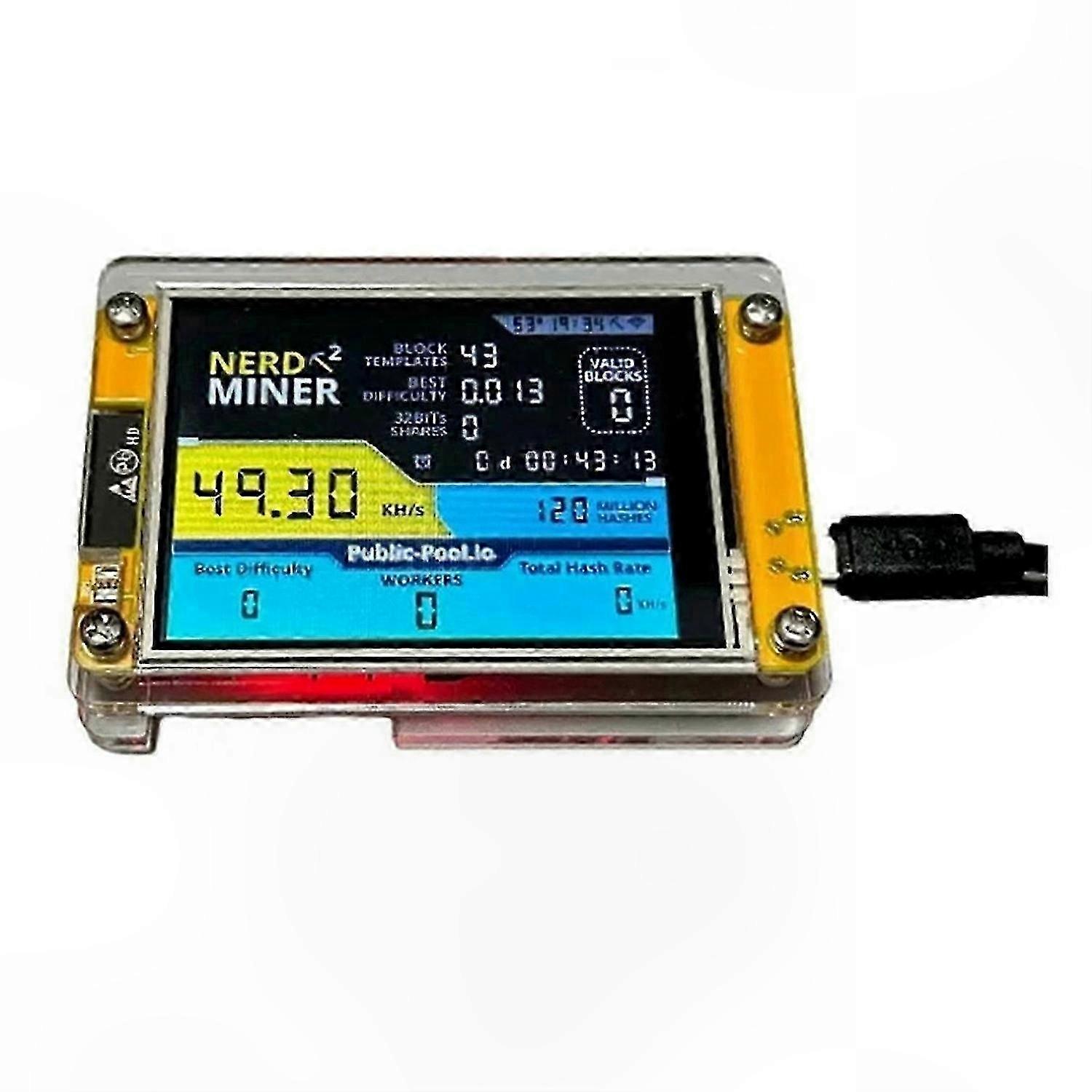 Crypto Mining Device with 2.8-Inch Display for BTC Solo Operations